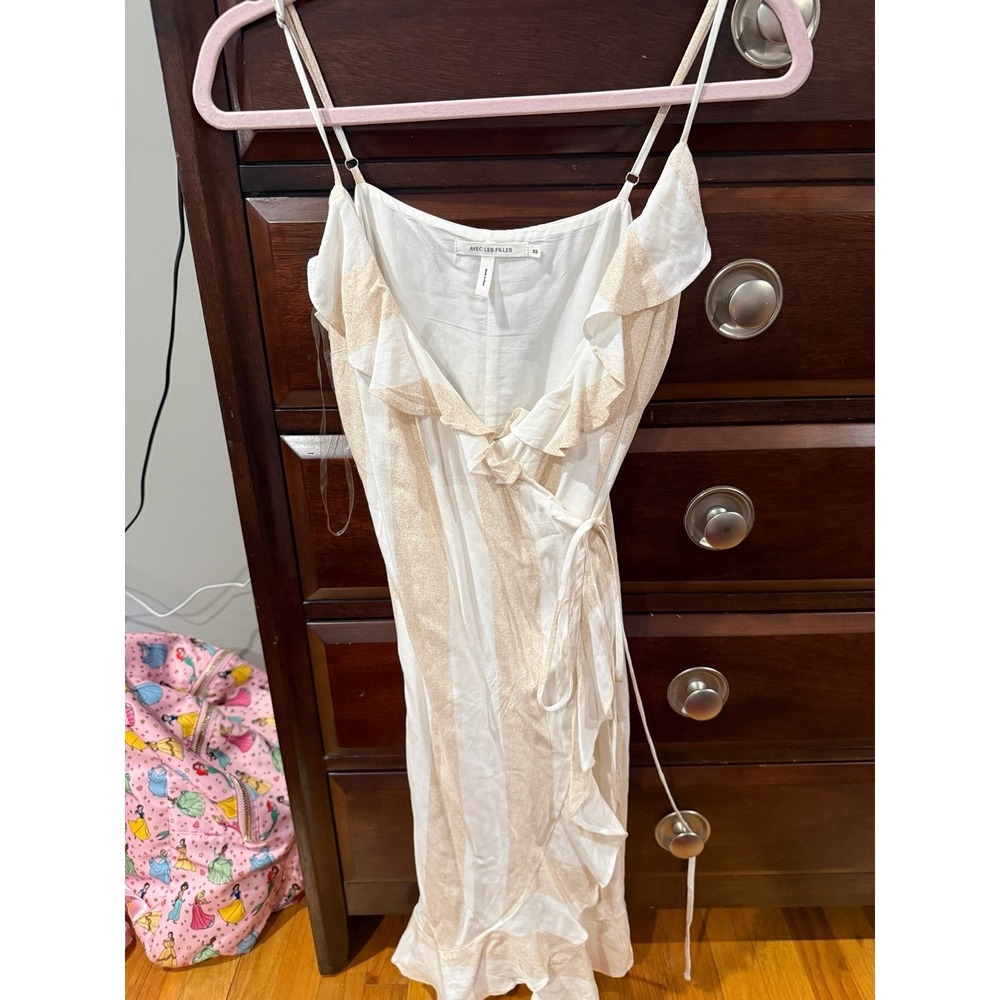 Avec Les Filles Dress Beige Knee Length